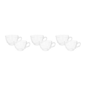 Blinkmax Glass Tea Cups Set, 6 Pieces, 190 ml - Clear