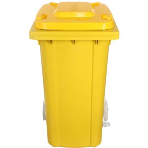 Plastic Trash Bin, 240 Liters - Yellow