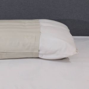 كيس مخدة سرير قطن محلة، 45×180 سم - رمادي