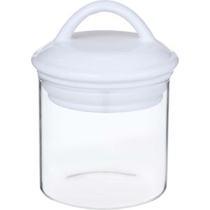 Olala Glass Jar, with Porcelain Lid, 500 ml - Clear White