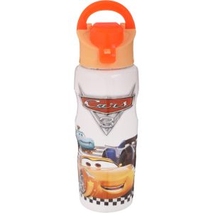 Plastic Sports Water Bottle for Kids, 640 ml, with Squeeze Cap - Orange White