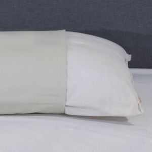 كيس مخدة سرير قطن محلة، 45×160 سم - رمادي