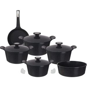 Neoflam Granite Pots Set, 10 Pieces - Black