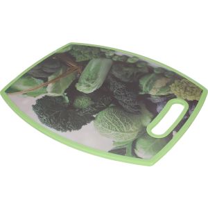 Group Tiger Plastic Cutting Board, Oval Shaped, 38×30 cm - White Green