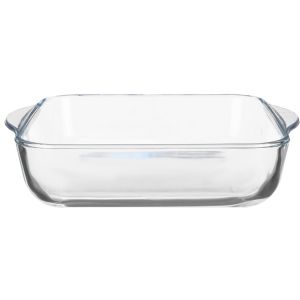 Pasabahce Square Thermal Glass Borcam Oven Tray, 2000 ml - Clear