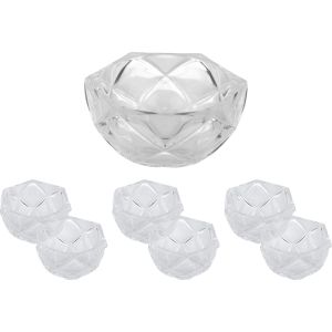 Andalus Glass Dessert Set, 7 Pieces - Clear
