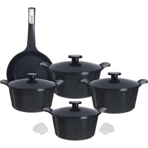 Neoflam Granite Pots Set, 11 Pieces - Black