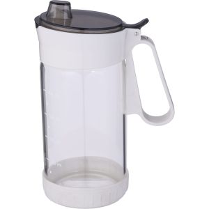 Olala Thermal Glass Oil Bottle, Plastic Pourer Cap, 450 ml - Clear White