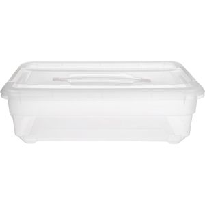 Max Plast Rectangular Plastic Storage Box, Clip Lid, 13 Litres - Clear
