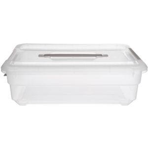 Max Plast Rectangular Plastic Storage Box, Clip Lid, 13 Litres - Clear