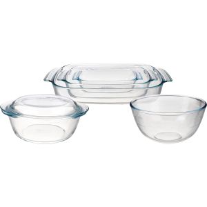 Pyrex Thermal Glass Rectangular Oven Dish Set, 6 Pieces - Clear