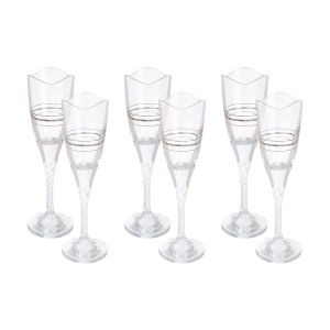 Bohemia Glasses Set, 180 ml, 6 Pieces - Clear Silver