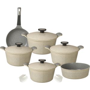 Neoflam Granite Cookware Set, 10 Pieces - Beige