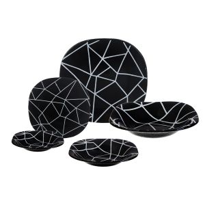 Arco Glass Arco Pyrex Dinnerware Set, 20 Pieces - Black