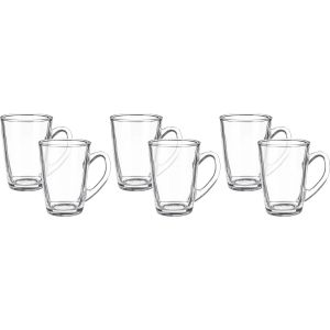 BlinkMax Glass Mug Set, 6 Pieces, 210 ml - Clear