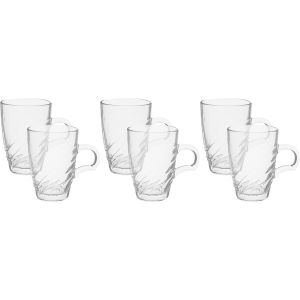 Blink Max Glass Mug Set, 6 Pieces, 230 ml - Clear