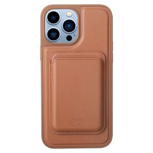 HDD Protective Cover with Magnetic Card Holder, Compatible with iPhone 13 Pro Max - Brown