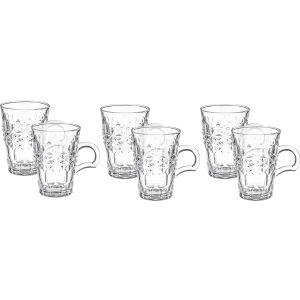 BlinkMax Glass Mug Set, 6 Pieces, 220 ml - Clear