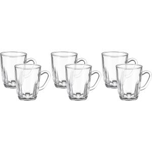 BlinkMax Glass Mug Set, 6 Pieces, 230 ml - Clear