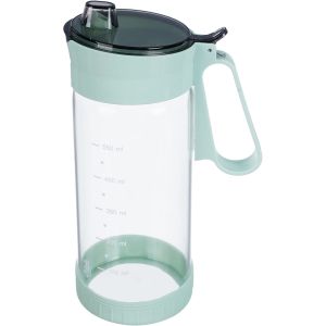 Olala Thermal Glass Oil Bottle, Plastic Pouring Cap, 550 ml - Clear Green