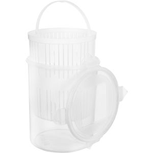 Al Wataneya Plastic Storage Jar with Strainer, 3000 ml - Clear White