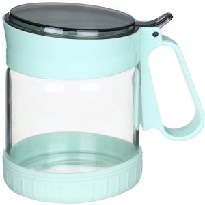 Olala Glass Jar for Storing Pulses, Plastic Handle and Acrylic Lid, 500 ml
