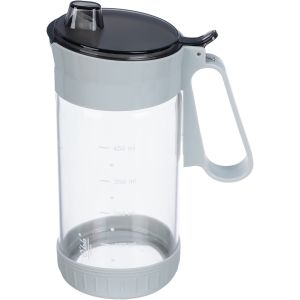 Olala Thermal Glass Oil Bottle, Plastic Pouring Cap, 450 ml - Clear Grey