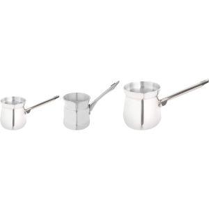 Nouval Aluminum Coffee Pot Set, Stainless Steel Handle, 3 Pieces - Silver