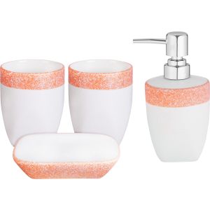 Porcelain Bathroom Accessories Set, 4 pieces - white Rose