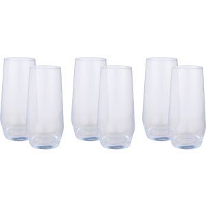 Riena Mora Glass Cups Set, 6 Pieces, 530 ml - Clear