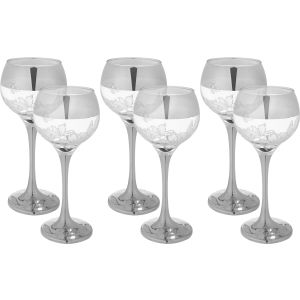 Bohemia Glasses Set, 6 Pieces - Silver Clear