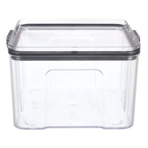Sistema Square Plastic Jar with Clip-On Lid, 1.4 Liters - Black Clear