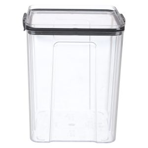 Sistema Square Plastic Jar with Clip-On Lid, 2.75 Liters - Black Clear