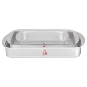 Al Ahram Aluminum Oven Dish Set, 3 Pieces - Silver