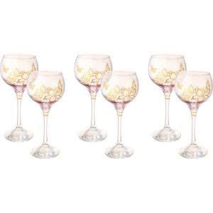 Bohemia Glasses Set, 6 Pieces - Clear Purple