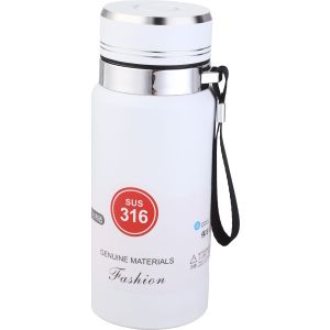 Stainless Steel Thermos Flask, Inner Filter, 600 ml - White