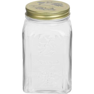 Pasabahce Glass Jar with Lid, 1000 ml - Clear Gold