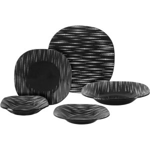 Arco Glass Arco Pyrex Dinner Set, 20 Pieces - Black White