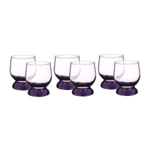 Pasabahce Glass Cups Set, 6 Pieces, 220 ml - Purple