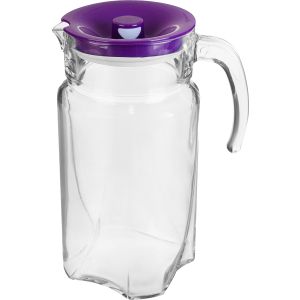 Pasabahce Glass Jug with Lid, 1750 ml - Clear Purple