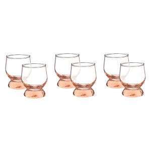 Pasabahce Glass Cups Set, 6 Pieces, 220 ml - Rose