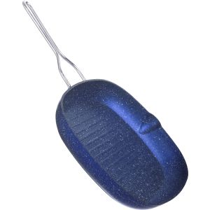 Vision Granite Grill with Stainless Steel Handle, 28 cm - Blue
