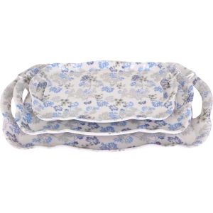 Zahra Elmohandes Rectangular Melamine Serving Tray Set, 3 Pieces - Multicolor