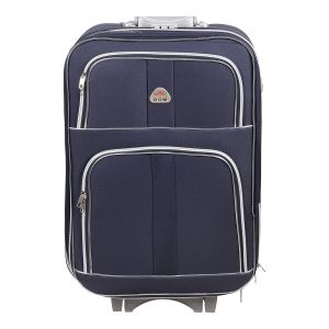 HD Dom Textile Trolley Travel Bag, 24 Inches, 5 Zippers, 3 Wheels, Digital Lock - Navy