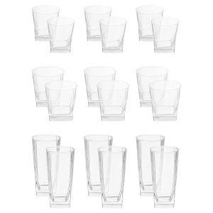 Luminarc Glass Cup Set, 18 Pieces - Clear
