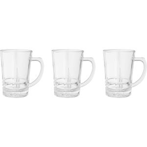 Galaxy Glass Mug Set, 3 Pieces, 245 ml - Clear