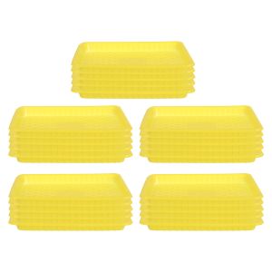 Elite Rectangle Sweets Plate Set, 25 Pieces, 14×21 cm - Yellow