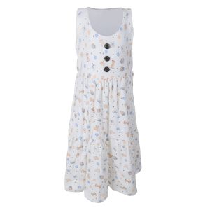 Cotton Dress For Girls - Multicolor