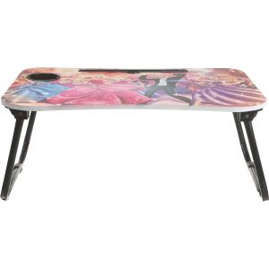 Al Alamiya 3D Wooden Laptop Table with Metal Legs, Easy to Fold, 60×40 cm - Multicolor