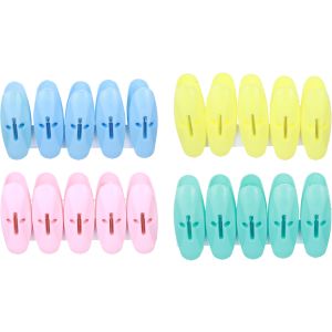 Plastic Clip Set, 20 Pieces, 6.5 cm - Multicolor